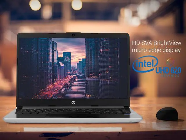 Alt view image 2 of 7 - HP 14 Notebook, 14" HD Display, Intel Pentium Gold 4417U 2.3GHz, 8GB RAM, 256GB NVMe SSD, HDMI, Card Reader, Wi-Fi, Bluetooth, Windows 10 Pro