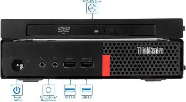 Alt view image 2 of 7 - Lenovo ThinkCentre M910q Mini PC, Intel Core i5-7500T Upto 3.3 GHz, 8GB RAM, 512GB SSD, DVDRW, DisplayPort, Wi-Fi, Bluetooth, Windows 10 Pro