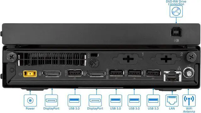 Alt view image 3 of 7 - Lenovo ThinkCentre M910q Mini PC, Intel Core i5-7500T Upto 3.3 GHz, 32GB RAM, 1TB SSD, DVDRW, DisplayPort, Wi-Fi, Bluetooth, Windows 10 Pro