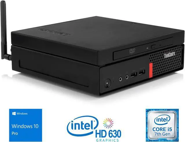 Main image of Lenovo ThinkCentre M910q Mini PC, Intel Core i5-7500T Upto 3.3 GHz, 8GB RAM, 512GB SSD, DVDRW, DisplayPort, Wi-Fi, Bluetooth, Windows 10 Pro