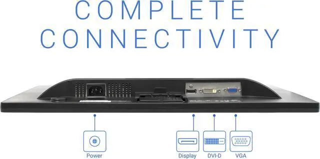 Alt view image 4 of 20 - HP VH22 22" (Actual size 21.5") Full HD 1920 x 1080 60Hz 1ms VGA, DVI-D, DisplayPort Adjustable Height Tilt Swivel Pivot LED Backlit Business LCD Monitor