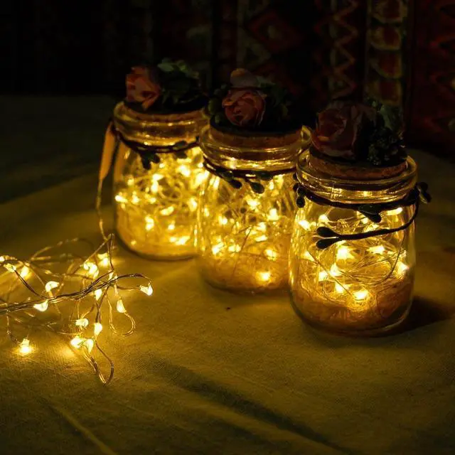 Alt view image 4 of 7 - Fuji Labs 120L Mini LED 2-Meter 6-Strip Warm-Color Multi-Mode Battery Powered String Light