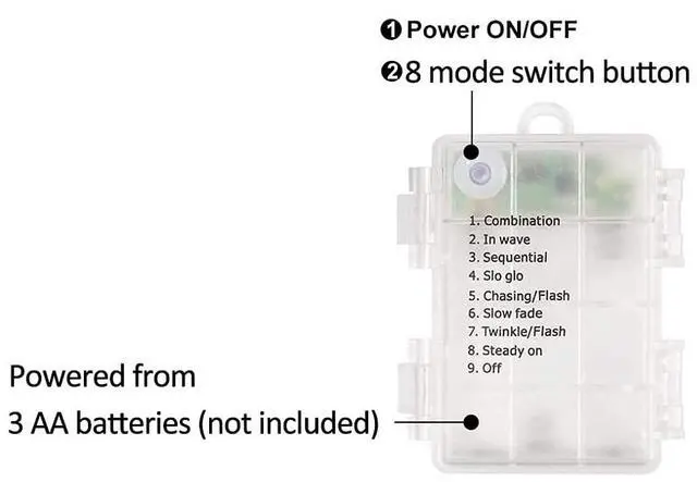 Alt view image 2 of 7 - Fuji Labs 120L Mini LED 2-Meter 6-Strip Warm-Color Multi-Mode Battery Powered String Light