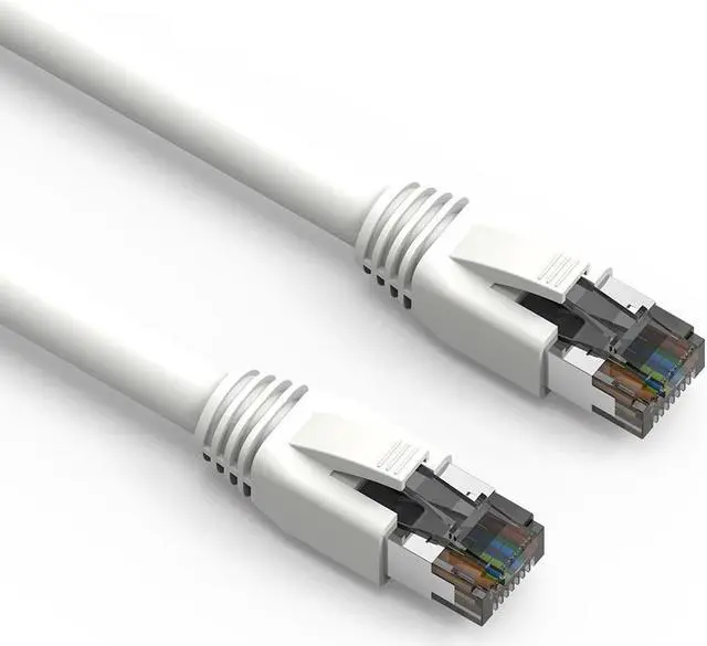 Main image of Fuji Labs 7Ft Cat8 S/FTP Ethernet Network Cable 2GHz 40G (Cat 8, White)