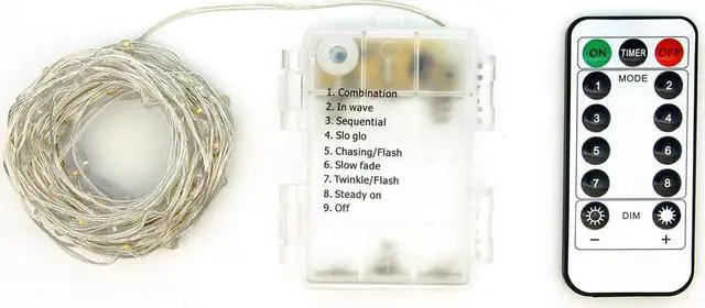 Alt view image 2 of 5 - Fuji Labs Remote Controlled 100 Mini LED 10-Meter 6 stranded Multi-Color Multi-Mode Battery Powered String Light