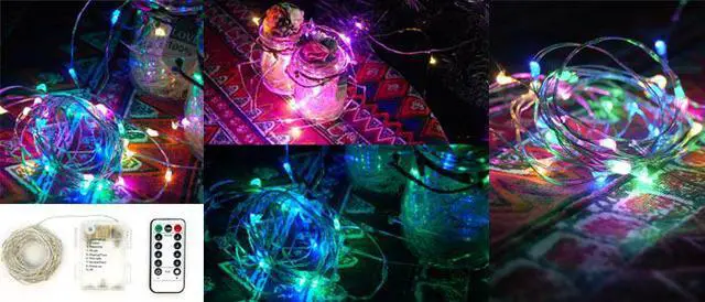 Alt view image 5 of 5 - Fuji Labs Remote Controlled 100 Mini LED 10-Meter 6 stranded Multi-Color Multi-Mode Battery Powered String Light