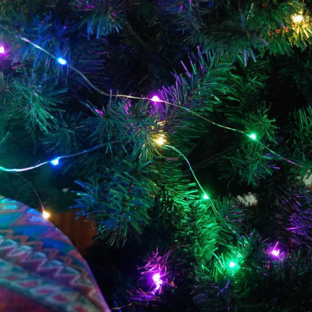 Alt view image 4 of 5 - Fuji Labs Remote Controlled 100 Mini LED 10-Meter 6 stranded Multi-Color Multi-Mode Battery Powered String Light