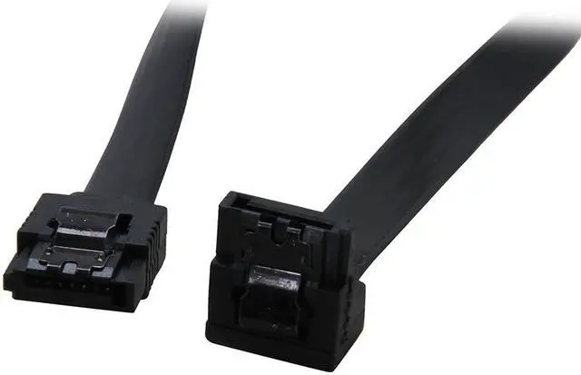 Alt view image 2 of 2 - 2ft 180 to 90 degree 6Gb/s SATA3 Serial ATA DATA cable w/ latch for PC SATA 3.0 SATAIII 6Gbps HDD Hard Drive Disk/ SSD -Black