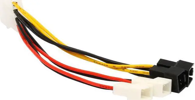 Alt view image 5 of 6 - 6 inch IDE Molex 4-pin to Case cooling Fan 3-pin TX3 Multi-Fan Out Power Adapter Converter Cable w/ Speed Reduction ,2x5V/2x12V