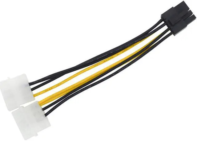 Alt view image 5 of 5 - 8 inch 2 x Molex 4 pin to 8-Pin PCI Express Video Card Pci-e ATX PSU Power Converter Cable - Molex to Pcie 8 pin (6+2) Adapter