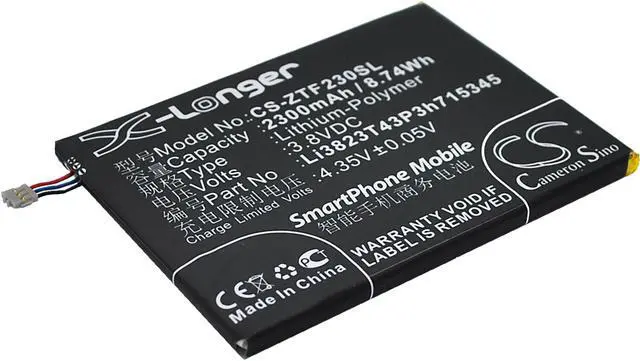 Alt view image 2 of 10 - 2300mah battery for ZTE Grand S Flex p/n Li3823T43P3h715345