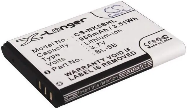 Main image of 950mAh Battery for Vertu Constellation, BL-5V, Nokia BL-5B