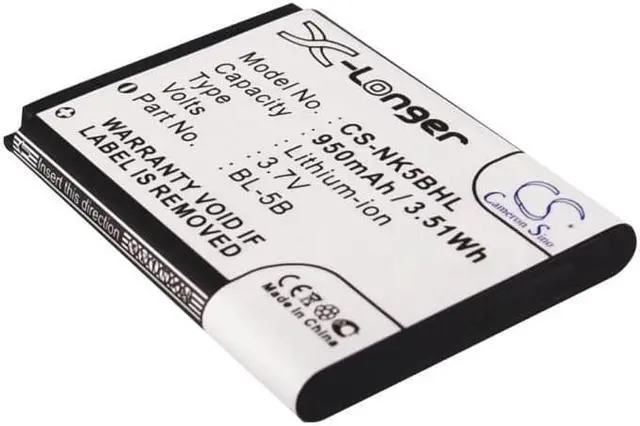 Alt view image 2 of 9 - 950mAh Battery for Vertu Constellation, BL-5V, Nokia BL-5B