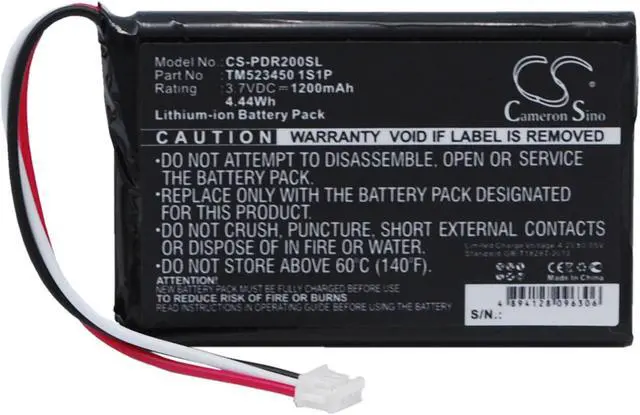 Main image of 1200mah battery for PHAROS Drive GPS 200 PDR200 p/n: TM523450 1S1P