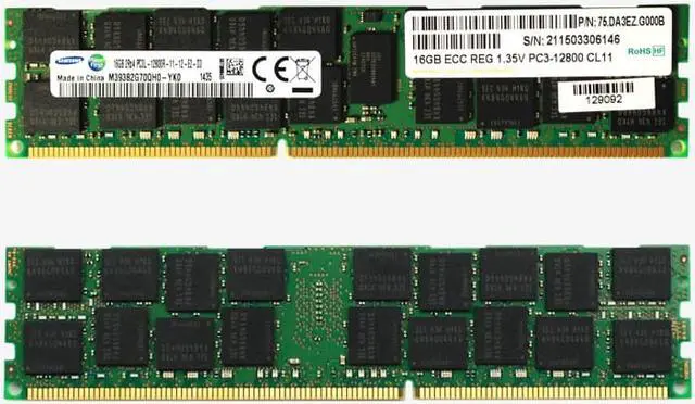 Main image of SAMSUNG 16GB 240-Pin DDR3 SDRAM ECC Registered DDR3 1600 (PC3 12800) Server Memory Model M393B2G70QH0-YK0