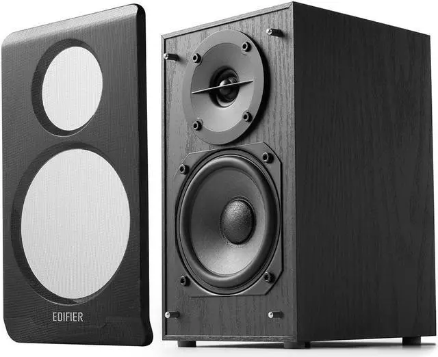 Alt view image 3 of 7 - Edifier R33BT Active Bluetooth Bookshelf Speakers, Black - Pair
