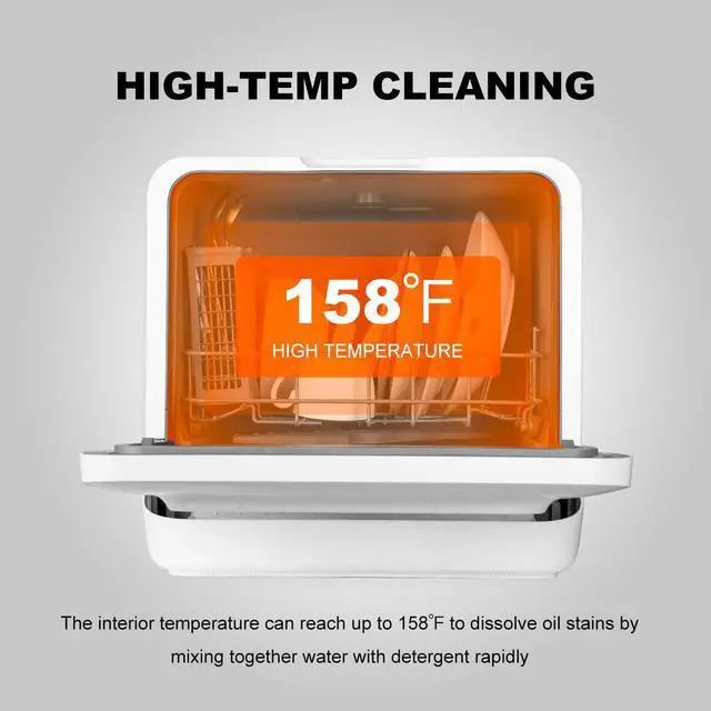 Alt view image 4 of 7 - VENTRAY DW55AD Portable Countertop Dishwashers, Compact Dishwashers with 5 Washing Programs, Air Drying, for Small Apartment, Dorms, RVs
