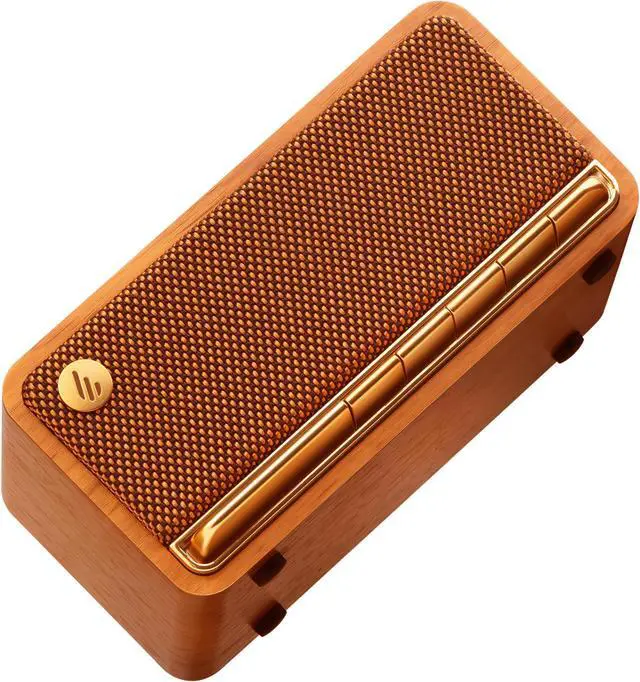 Alt view image 4 of 7 - Edifier MP230 Portable Bluetooth Speaker, Wireless Speaker with Stereo Sound for Outdoor Travel, 10-Hour Playtime, Supports USB Soundcard/Micro SD, 20W RMS - Classic Wooden