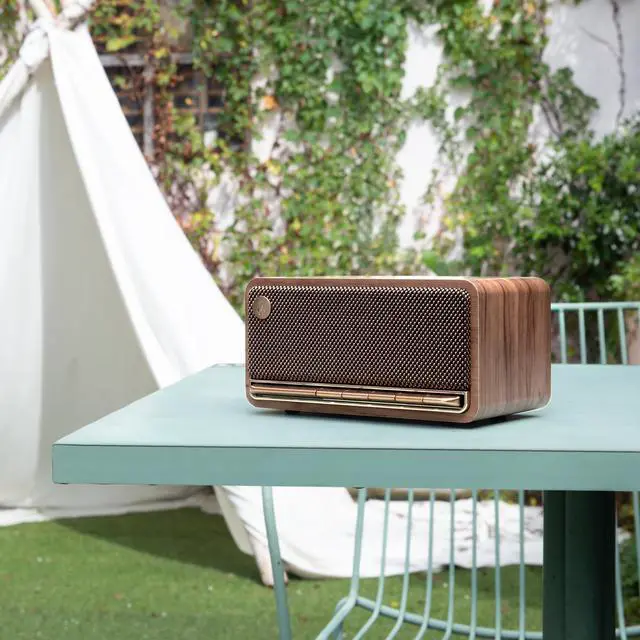 Alt view image 6 of 7 - Edifier MP230 Portable Bluetooth Speaker, Wireless Speaker with Stereo Sound for Outdoor Travel, 10-Hour Playtime, Supports USB Soundcard/Micro SD, 20W RMS - Classic Wooden