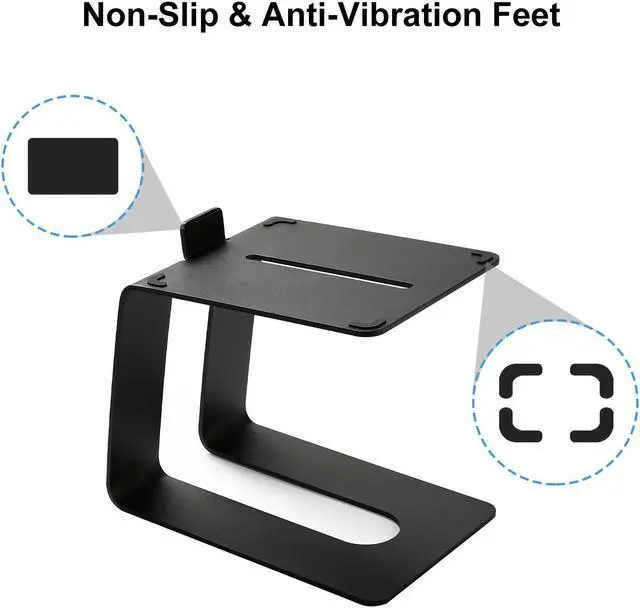 Alt view image 5 of 7 - Desktop Speaker Stands, Studio Monitor Speaker Stand for Small & Medium Bookshelf Computer Speakers, Vibration Damping Tilted Tabletop Speaker Stands, Black - Pair