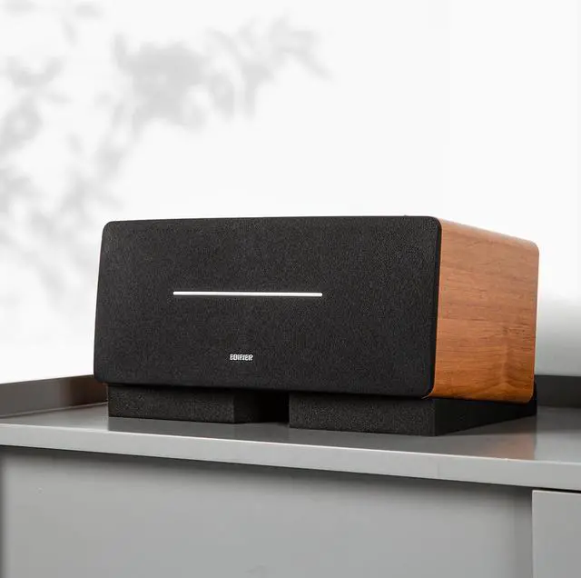 Alt view image 5 of 7 - SS5 Studio Monitor Isolation Pads, High-Density Acoustic Foam Tilted Tabletop & Desktop Speaker Stands for Midsize Bookshelf Computer Speakers, Prevent Vibrations & Fits most Speaker, Black - Pair