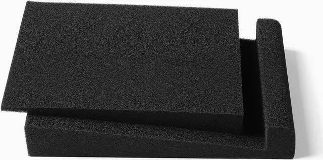 Alt view image 7 of 7 - SS5 Studio Monitor Isolation Pads, High-Density Acoustic Foam Tilted Tabletop & Desktop Speaker Stands for Midsize Bookshelf Computer Speakers, Prevent Vibrations & Fits most Speaker, Black - Pair