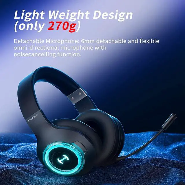Alt view image 6 of 7 - HECATE by Edifier G33BT Wireless Gaming Headset, Bluetooth Gaming Headset with Microphone for PC Nintendo Switch, 60ms Low Latency Wireless Headphones with Detachable Microphone 48H Playtimeblack