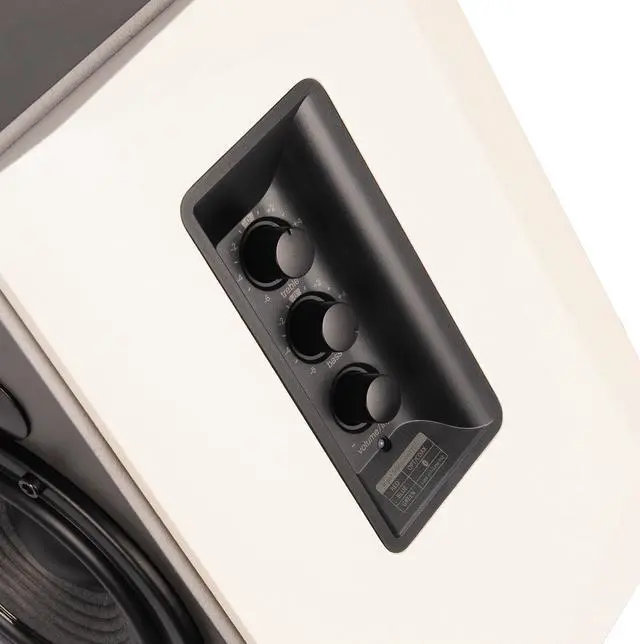 Alt view image 4 of 7 - Edifier R1380DB Active Bluetooth Bookshelf Speakers - Optical/Coaxial Input - 2.0 Wireless Studio Monitor Speaker - 42W RMS - White