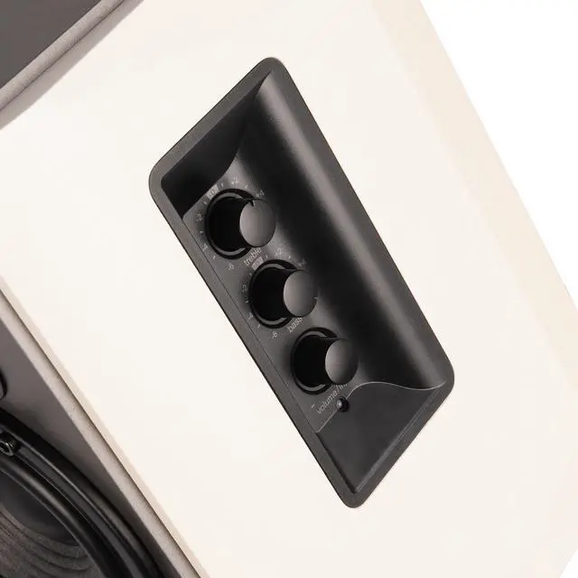 Alt view image 4 of 6 - Edifier R1380T Powered Bookshelf Speakers, 2.0 Stereo Active Near Field Monitors, Studio Monitor Speaker, 42 Watts RMS - White (Pair)