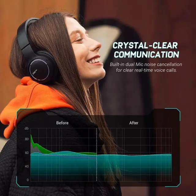 Alt view image 6 of 7 - HECATE by Edifier G2BT Gaming Headset, Bluetooth 5.2 Wireless Headphones with 40mm Driver, Deep Bass Stereo Sound, Lightweight Noise Cancelling Over Ear Headphones with Soft Earmuffs, RGB Light, Black