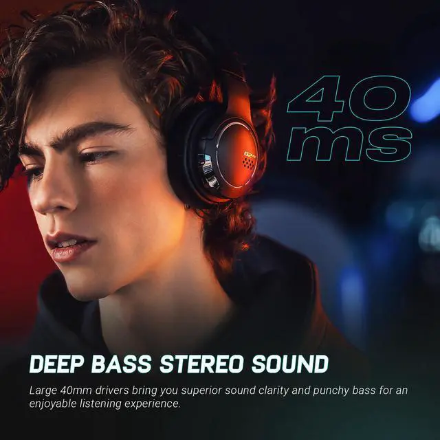 Alt view image 2 of 7 - HECATE by Edifier G2BT Gaming Headset, Bluetooth 5.2 Wireless Headphones with 40mm Driver, Deep Bass Stereo Sound, Lightweight Noise Cancelling Over Ear Headphones with Soft Earmuffs, RGB Light, Black