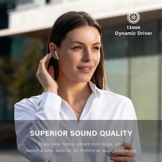 Alt view image 3 of 7 - Edifier X2s True Wireless Earbuds, Bluetooth 5.3, 13mm Dynamic Drivers, Lightweight, AI Environmental Noise Cancelling, Custom Sound, IP54 Water Dust Resistant, Ivory