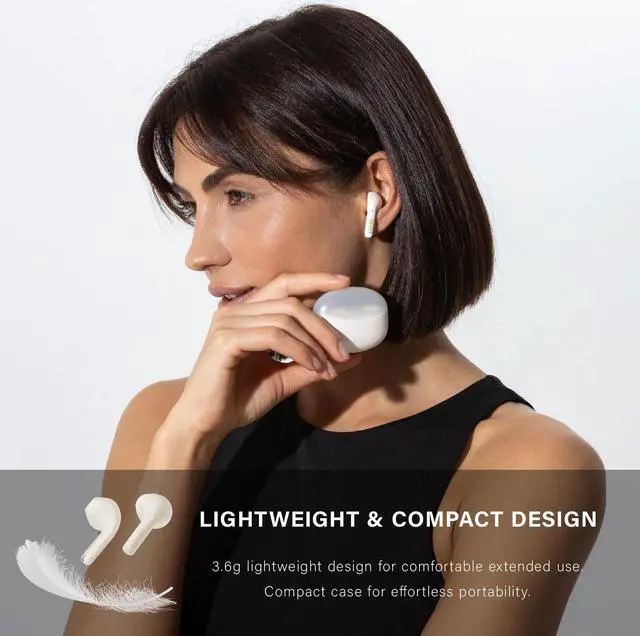 Alt view image 6 of 7 - Edifier X2s True Wireless Earbuds, Bluetooth 5.3, 13mm Dynamic Drivers, Lightweight, AI Environmental Noise Cancelling, Custom Sound, IP54 Water Dust Resistant, Ivory