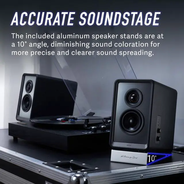Alt view image 5 of 7 - Edifier QR65 Active Monitor Speakers with 65W GaN Fast Charger Function, 70W RMS Bluetooth Computer Speakers with Hi-Res 24bit Wireless Audio, Subwoofer Out and Light Effects (Black)
