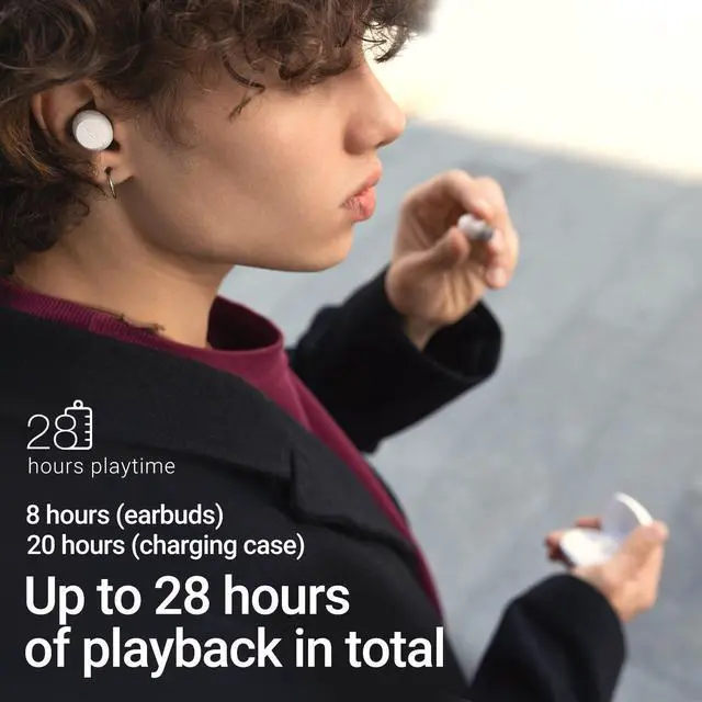 Alt view image 5 of 6 - Edifier X3s True Wireless Stereo Earbuds, IP55 Bluetooth Headphones, 28H Playtime in-Ear Earphones with Charging Case for Phone Sports - White
