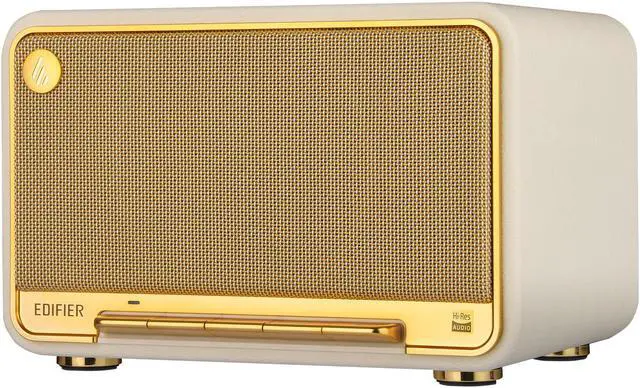 Main image of Edifier D32 Tabletop Bluetooth Speakers, Portable Retro Wireless Speaker, 60W RMS Wi-Fi and Bluetooth Sound System Compatible with AirPlay2, Multi-Point Connection, 11 Hours Playtime, White