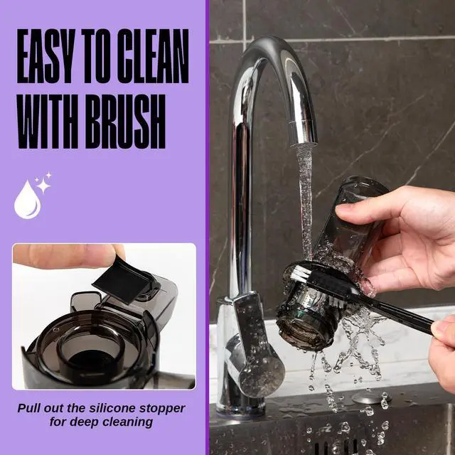 Alt view image 4 of 7 - Ventray Essential Ginnie Juicer, Compact Small Cold Press Juicer, Masticating Slow Juicer with 60RPM Low Speed, Easy to Clean & Nutrient Dense, Eco-Friendly Packaging, Purple