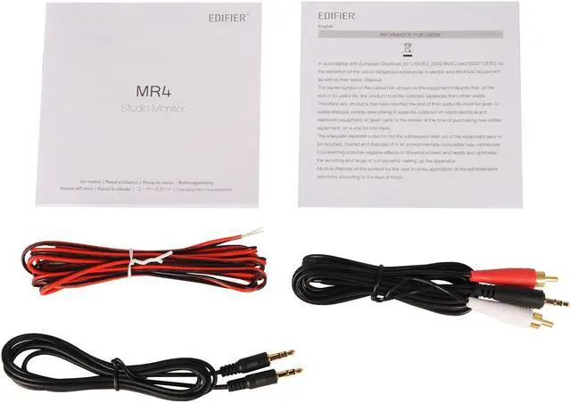 Alt view image 7 of 7 - Edifier MR4 Powered Studio Monitor Speakers, 4" Active Near-field Monitor Speaker - White (Pair) - Refurbished