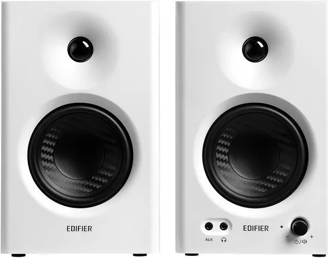 Alt view image 4 of 7 - Edifier MR4 Powered Studio Monitor Speakers, 4" Active Near-field Monitor Speaker - White (Pair) - Refurbished