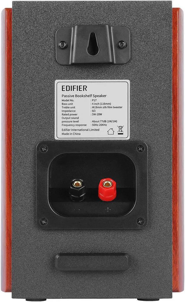 Alt view image 2 of 7 - Edifier P17 Passive Bookshelf Speakers - 2-way Speakers With Built-in Wall-Mount Bracket - Perfect For 5.1, 7.1 or 11.1 Side / Rear Surround Setup - Pair - Needs Amplifier or Receiver to Operate