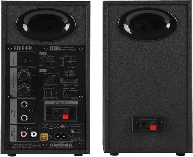 Alt view image 3 of 7 - Edifier MR3 Powered Studio Monitor Speakers, Hi-Res Audio Certified Bluetooth V5.4 Active Bookshelf Speakers, 2.0 Computer Speaker with Headphone Output RCA AUX Balanced TRS Input - Black (Pair)