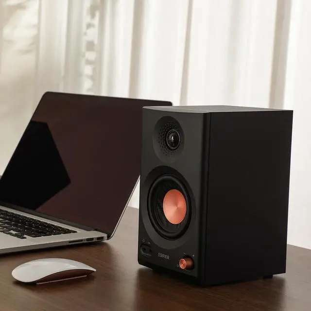 Alt view image 4 of 7 - Edifier MR3 Powered Studio Monitor Speakers, Hi-Res Audio Certified Bluetooth V5.4 Active Bookshelf Speakers, 2.0 Computer Speaker with Headphone Output RCA AUX Balanced TRS Input - Black (Pair)