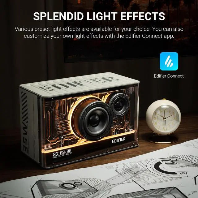 Alt view image 4 of 7 - Edifier QD35 Tabletop Bluetooth Speaker, White (Refurbished)
