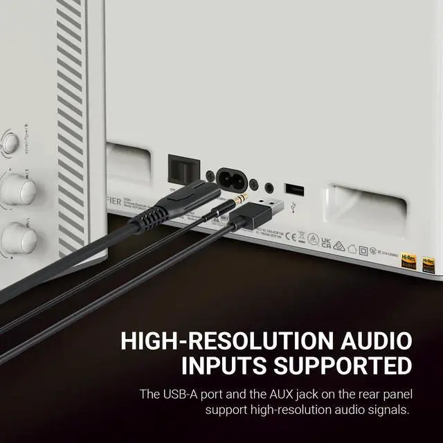 Alt view image 5 of 7 - Edifier QD35 Tabletop Bluetooth Speaker, White (Refurbished)
