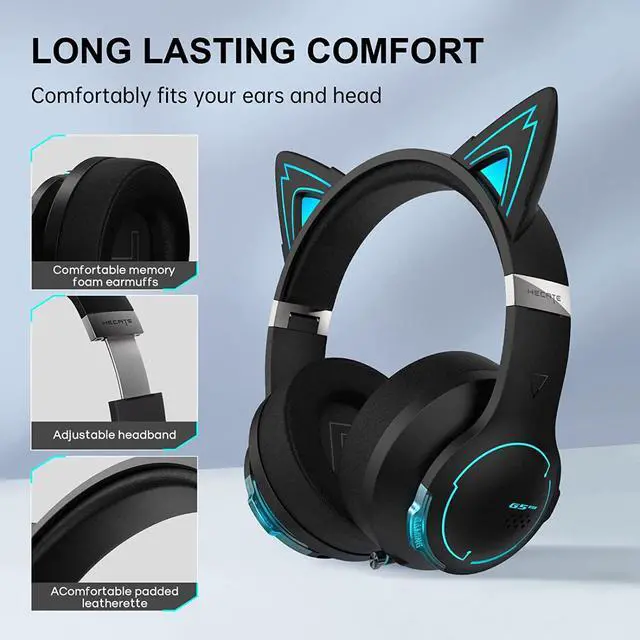 Alt view image 6 of 7 - Edifier G5BT CAT Wireless Bluetooth Gaming Headset with Mic - Black  (Refurbished)
