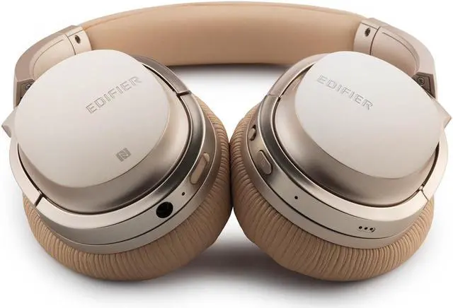 Alt view image 5 of 7 - Edifier W860NB Active Noise Cancelling Over-Ear Bluetooth aptX Headphones with Smart Touch - Gold(Certified Refurbished)