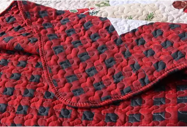 Alt view image 2 of 6 - Ventray Christmas Quilt Set Queen - Reversible Bedspread Coverlet Christmas Snowman Reversible  Bedding Lightweight Bed Cover - Holiday Bedding Gift for Kids Adults, 1 Quilt 2 Pillow Shams