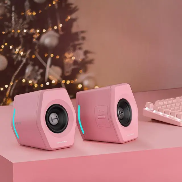 Alt view image 8 of 8 - Edifier G2000 32W PC Computer Speakers for Gaming Desktop PC Laptop Mac Computer Woofer Speakers Bluetooth USB 3.5mm AUX Inputs RGB Lights Multimedia Speakers Pink