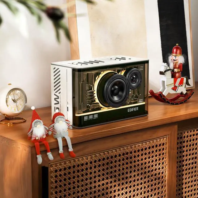 Alt view image 7 of 7 - Edifier QD35 Tabletop Bluetooth Speaker, White (Refurbished)