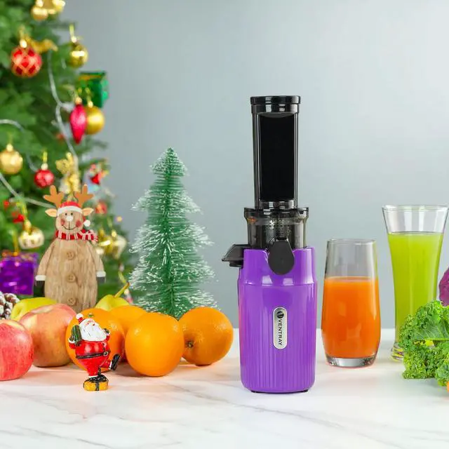 Alt view image 7 of 7 - Ventray Essential Ginnie Juicer, Compact Small Cold Press Juicer, Masticating Slow Juicer with 60RPM Low Speed, Easy to Clean & Nutrient Dense, Eco-Friendly Packaging, Purple